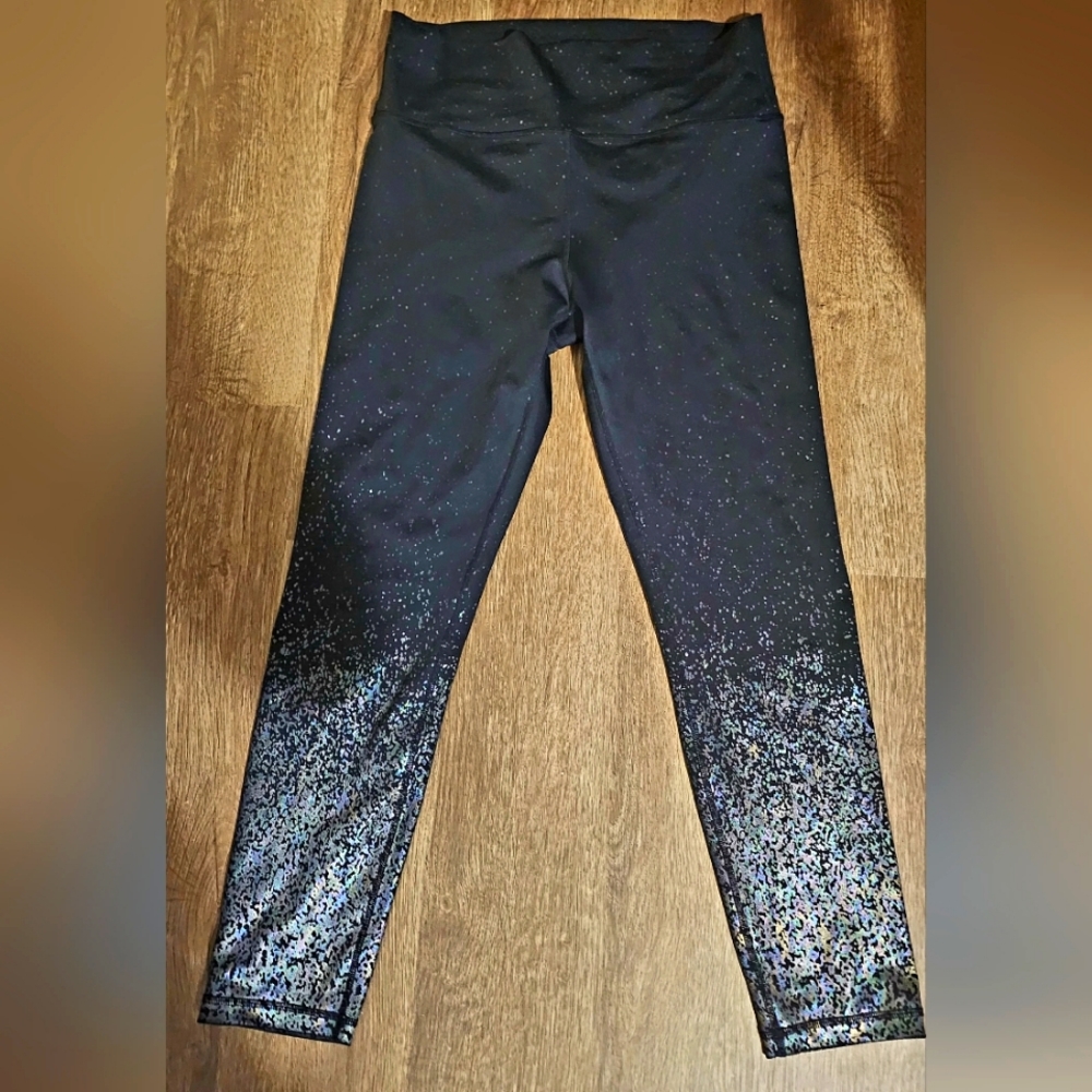 ZYIA Women's Full Length Leggings (14-16) Black & Metallic